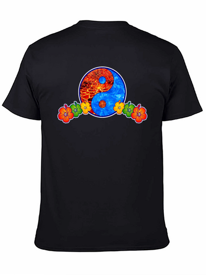 Camiseta Yin Yang Floral - Fuego y Agua