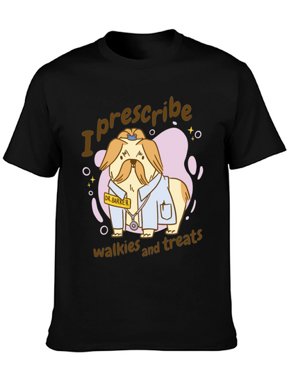 Camiseta Negra con Diseño de Perro Doctor