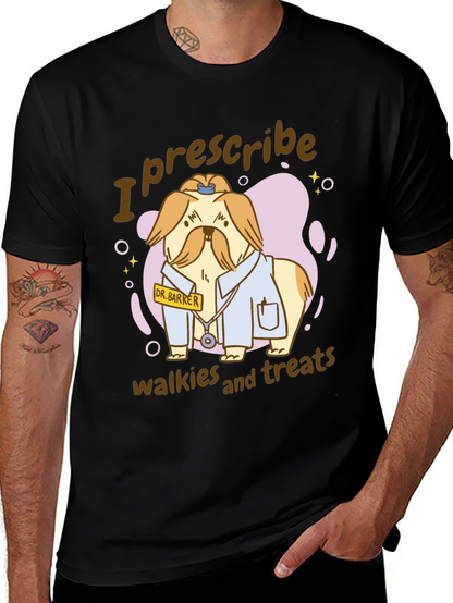 Camiseta Negra con Diseño de Perro Doctor