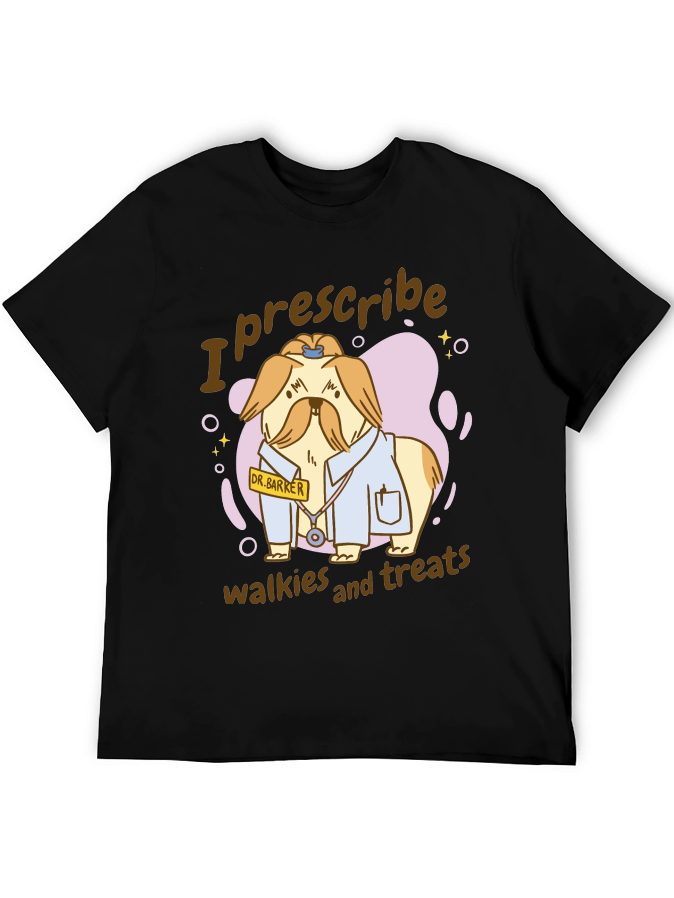 Camiseta Negra con Diseño de Perro Doctor