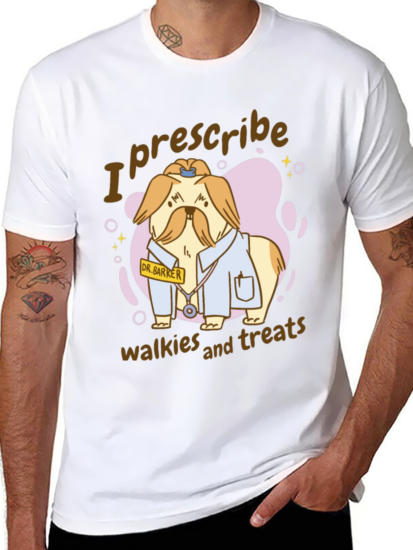 Camiseta Negra con Diseño de Perro Doctor