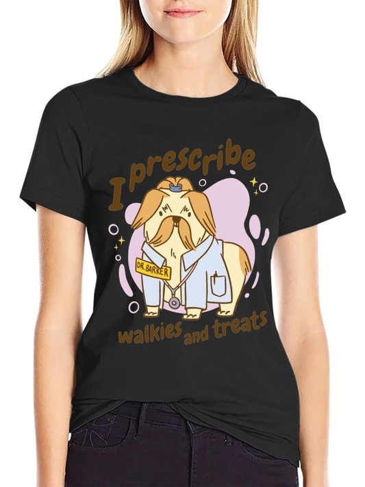 Camiseta Negra con Diseño de Perro Doctor