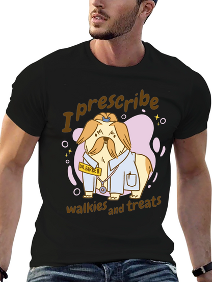 Camiseta Negra con Diseño de Perro Doctor