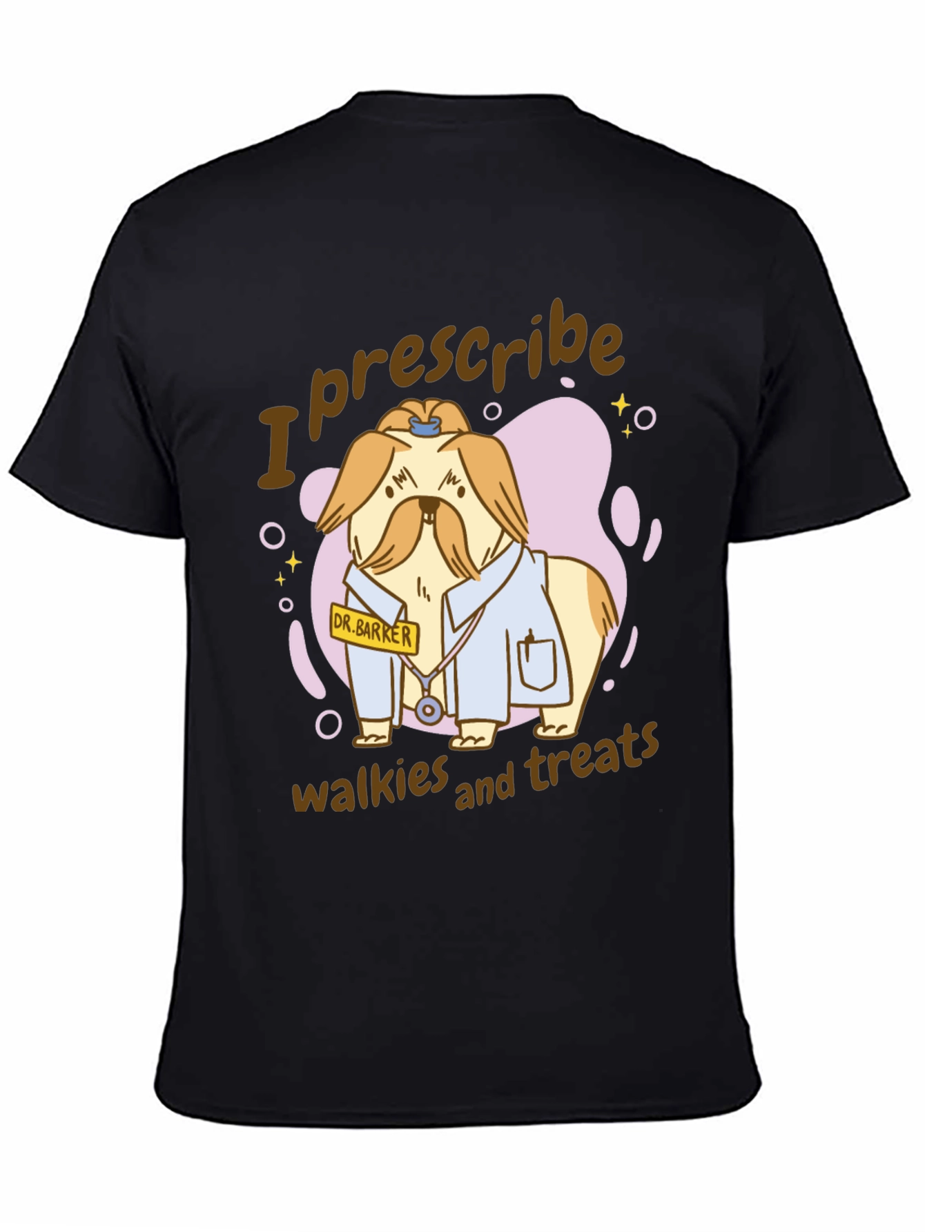 Camiseta Negra con Diseño de Perro Doctor