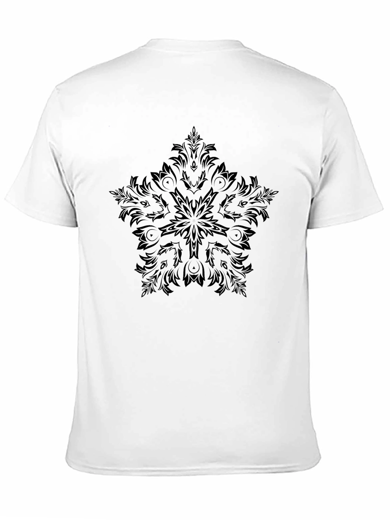 Camiseta Negra Estampada Mandala para Hombre