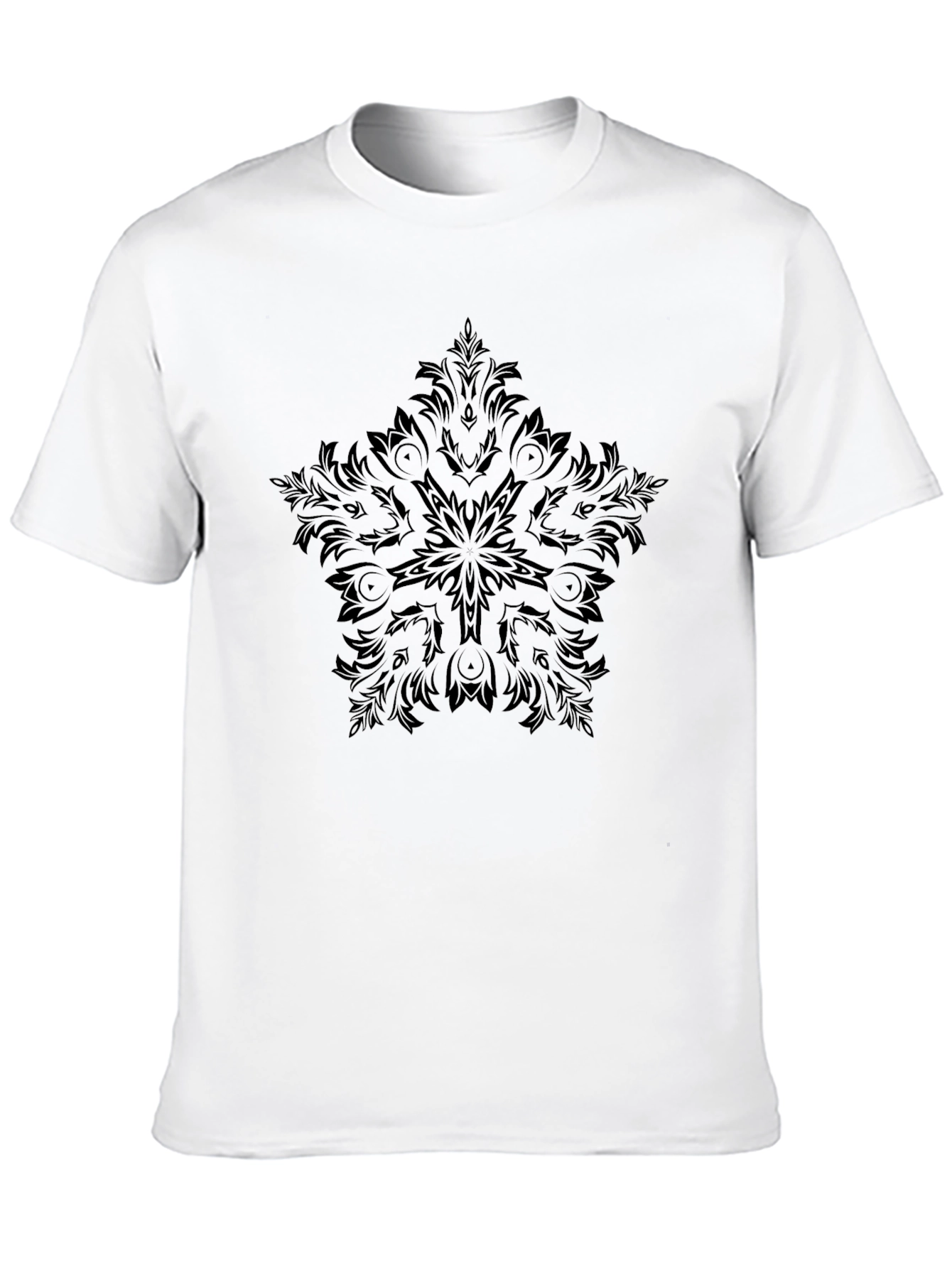 Camiseta Negra Estampada Mandala para Hombre