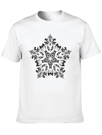 Camiseta Negra Estampada Mandala para Hombre