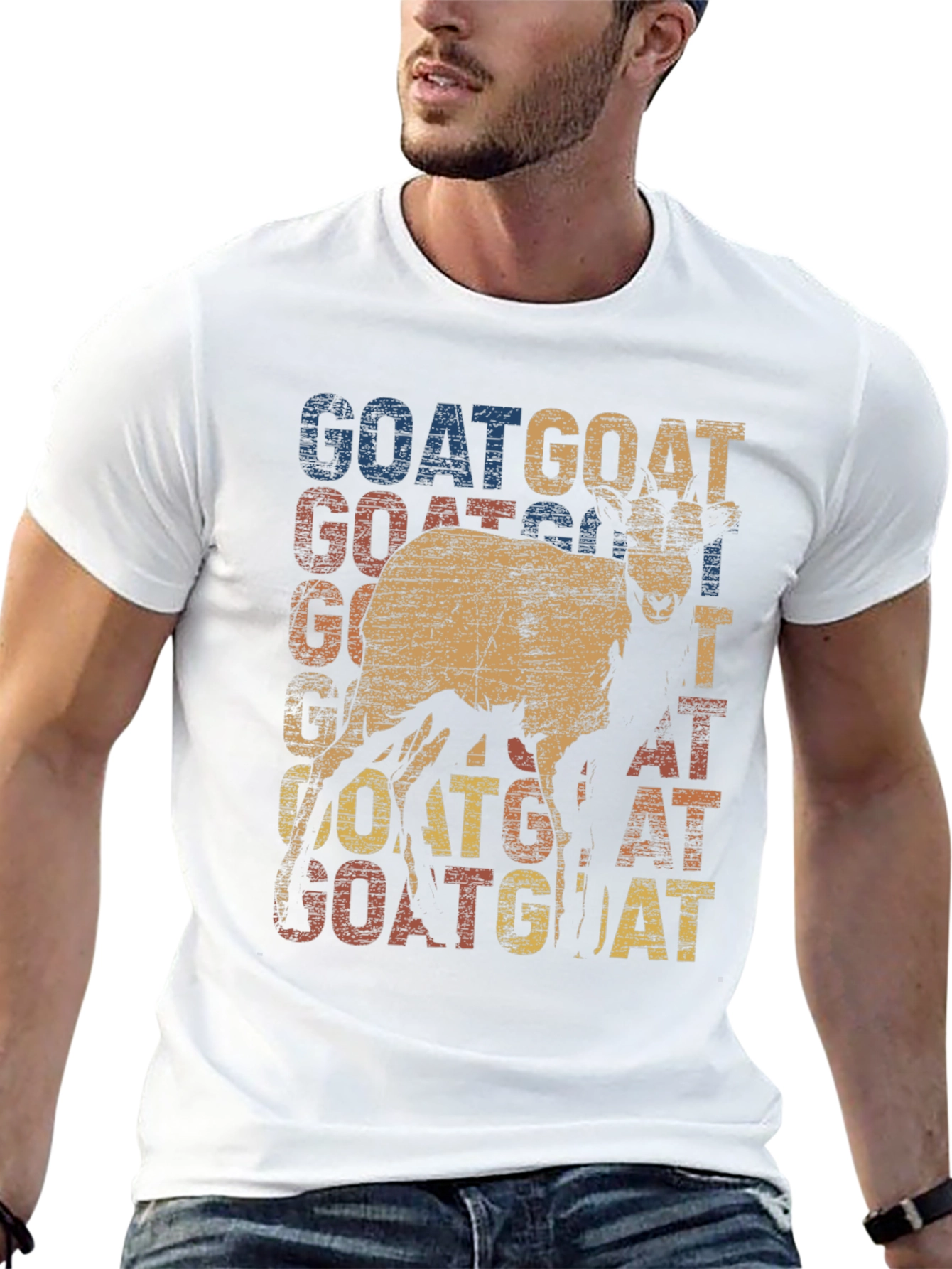 Camiseta con diseño retro de cabra GOAT