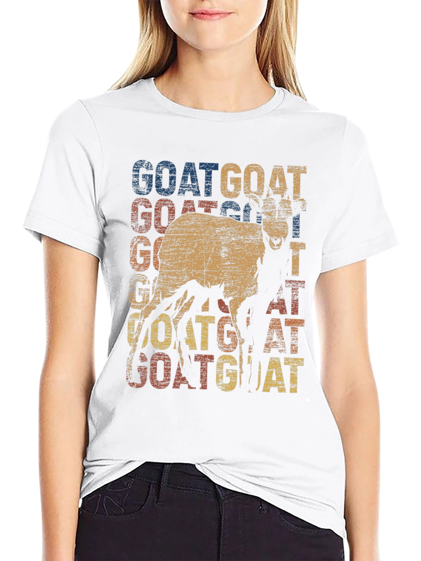 Camiseta con diseño retro de cabra GOAT