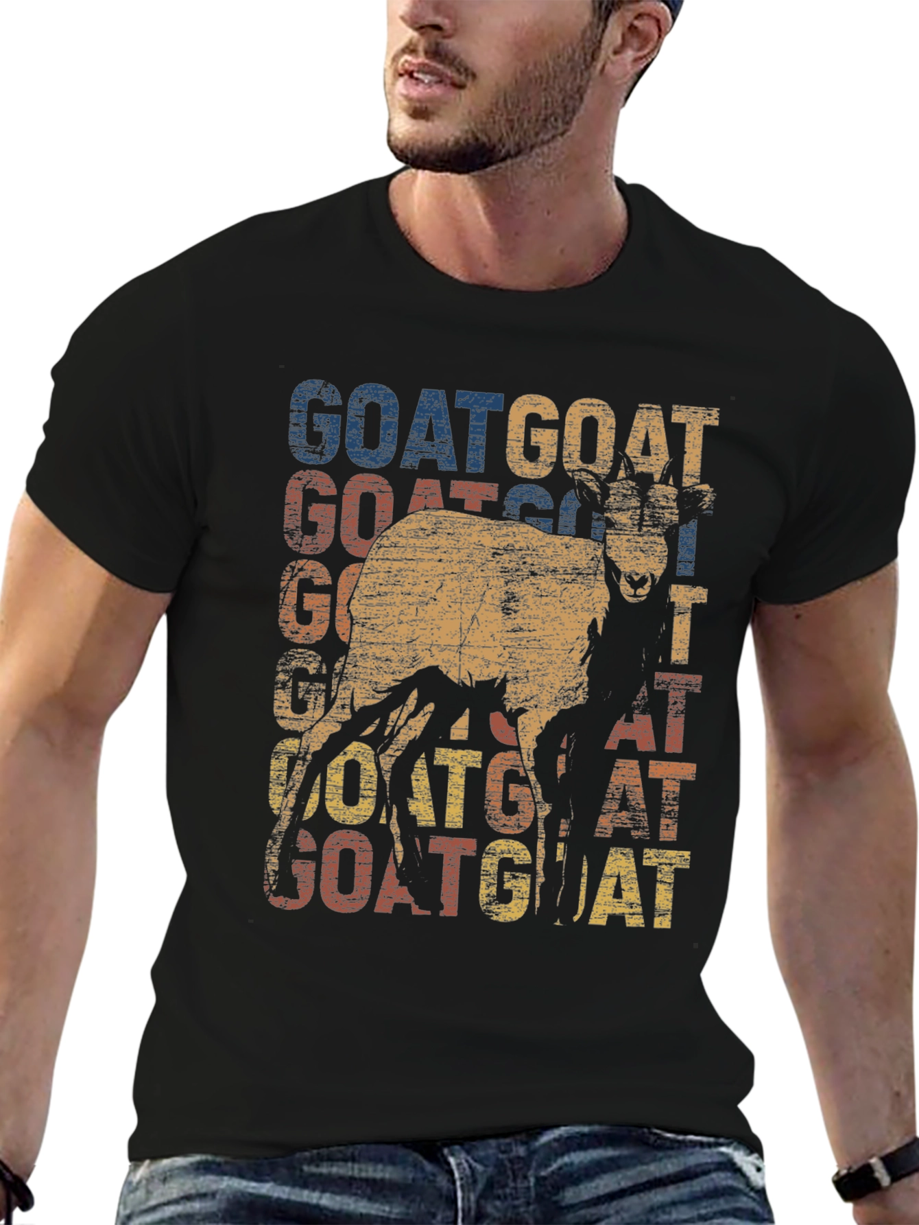 Camiseta con diseño retro de cabra GOAT