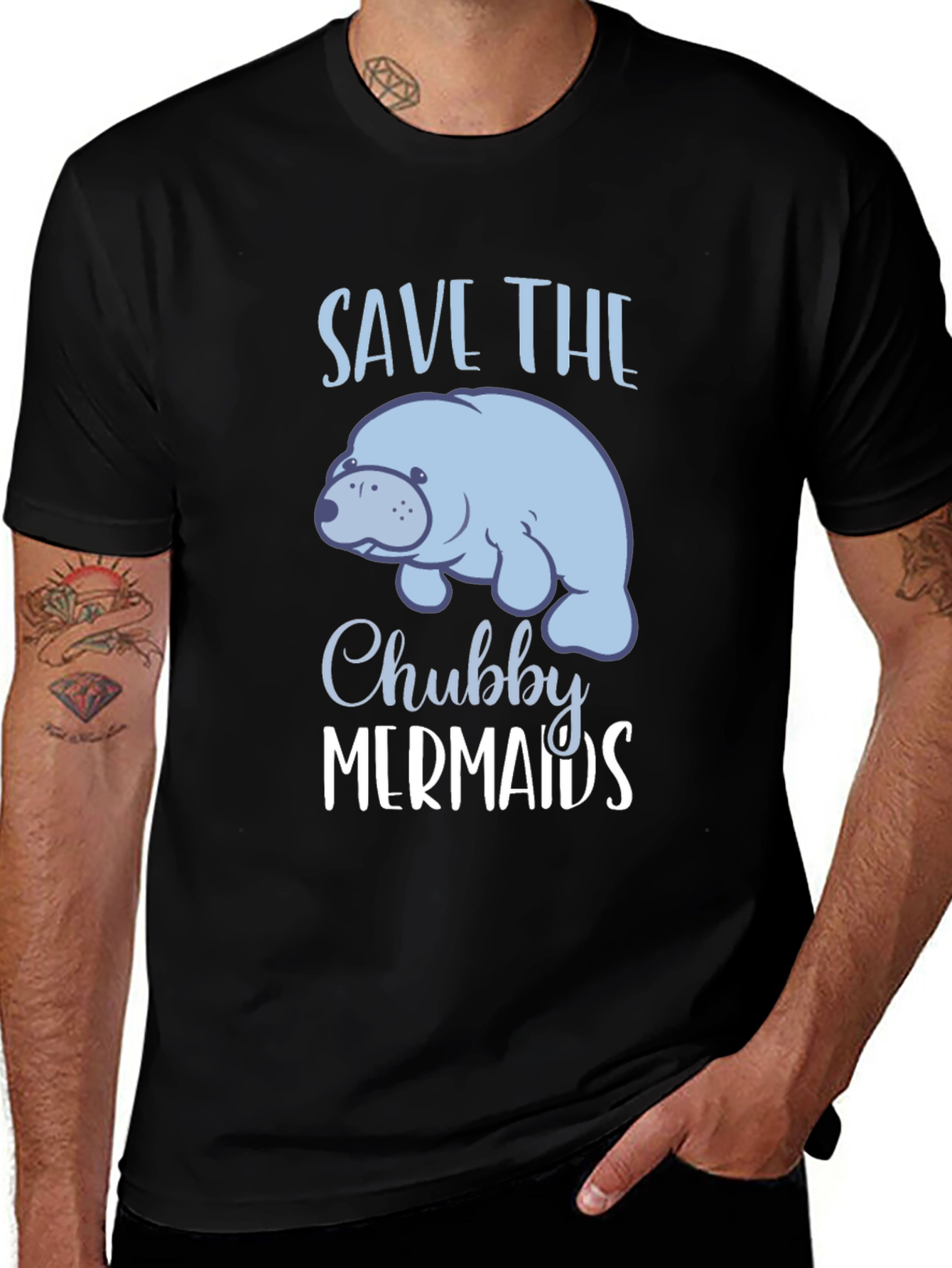 Camiseta Negra Save the Chubby Mermaids