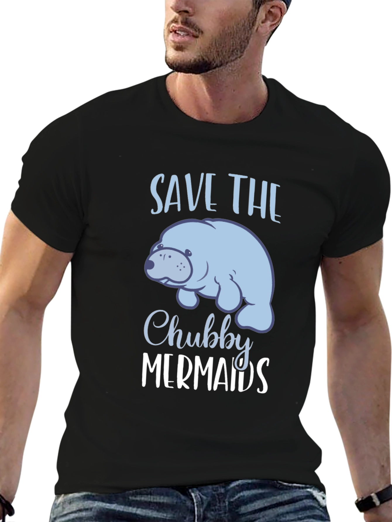 Camiseta Negra Save the Chubby Mermaids