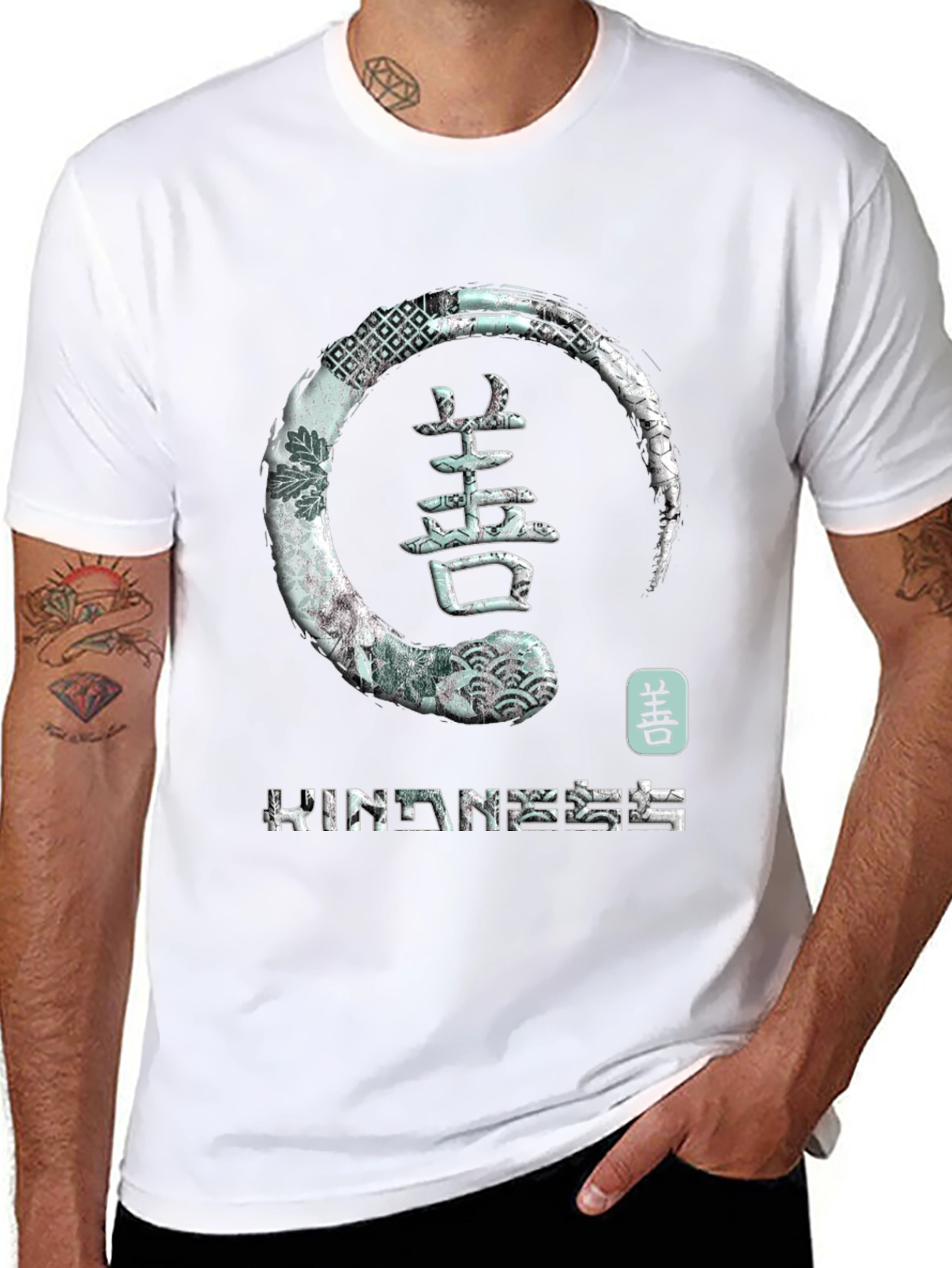 Camiseta Negra con Diseño Zen Bondad