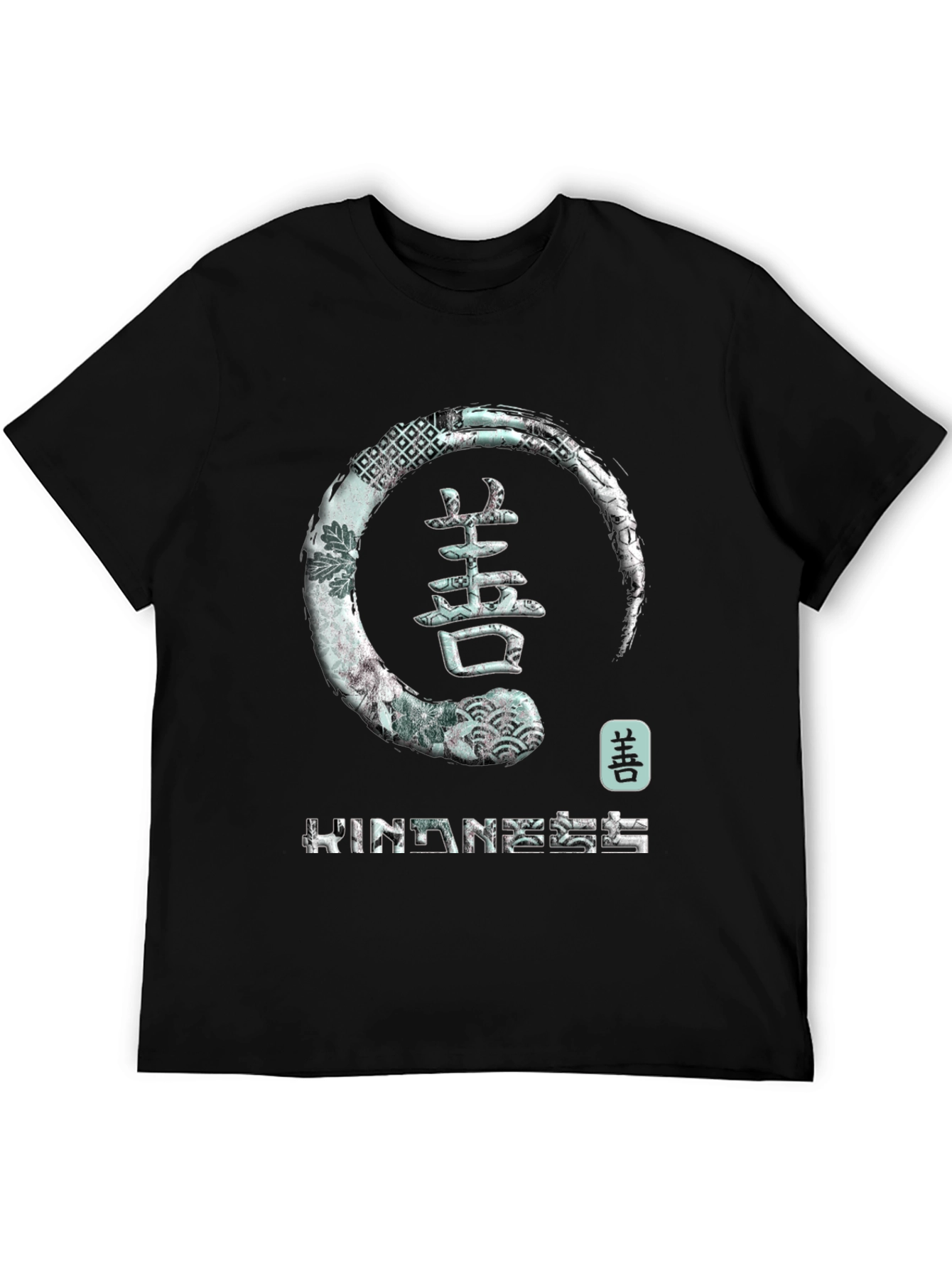 Camiseta Negra con Diseño Zen Bondad