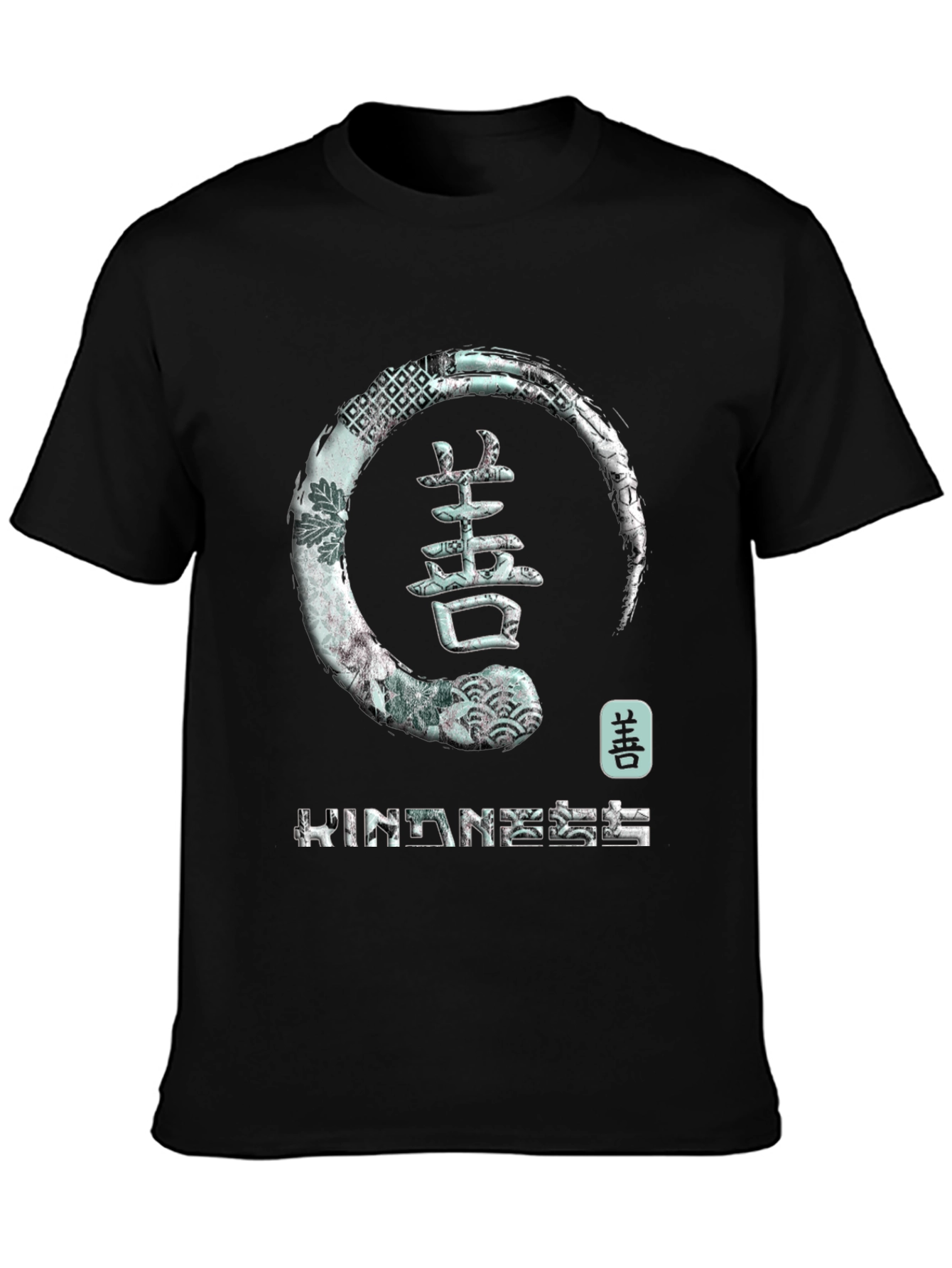 Camiseta Negra con Diseño Zen Bondad