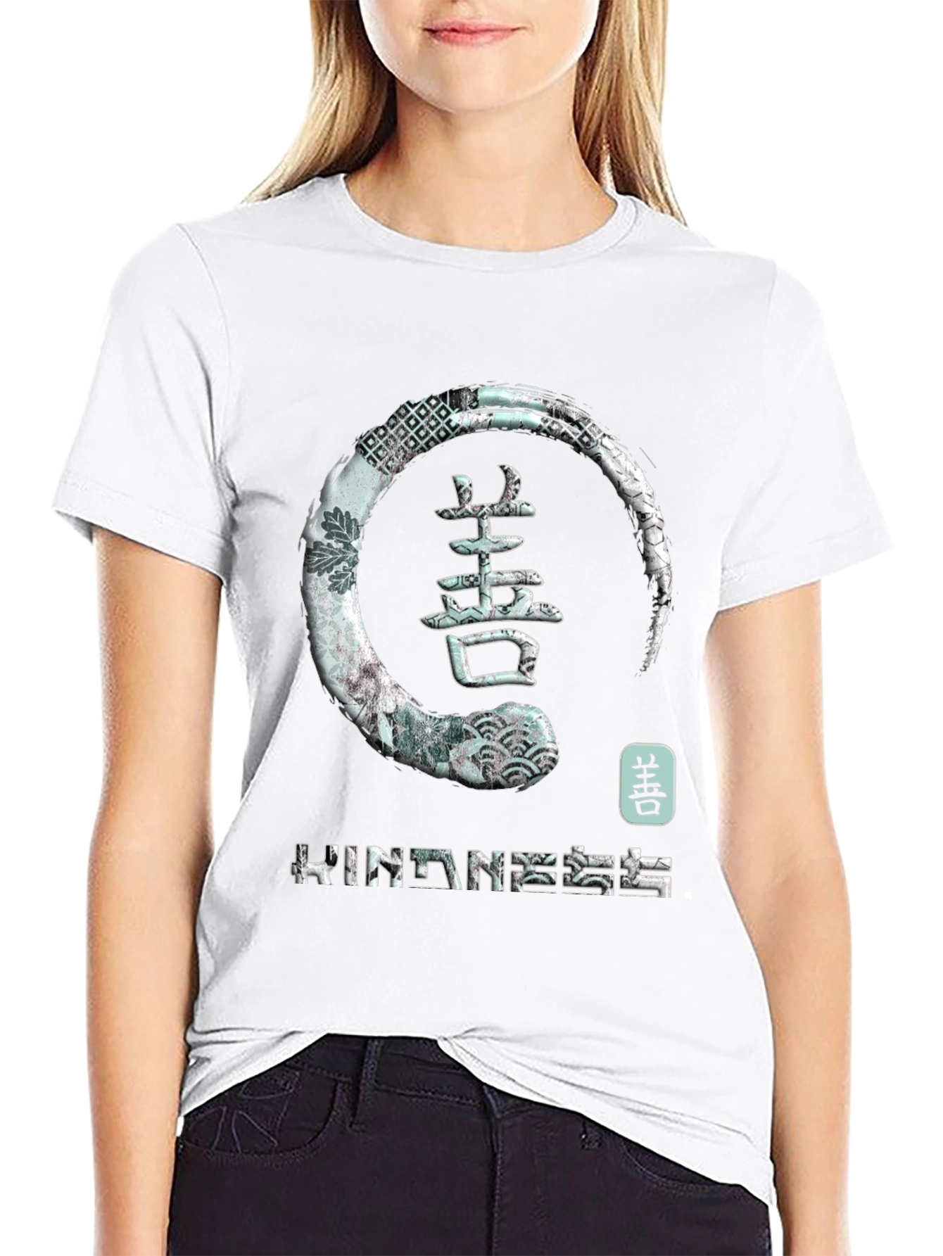 Camiseta Negra con Diseño Zen Bondad