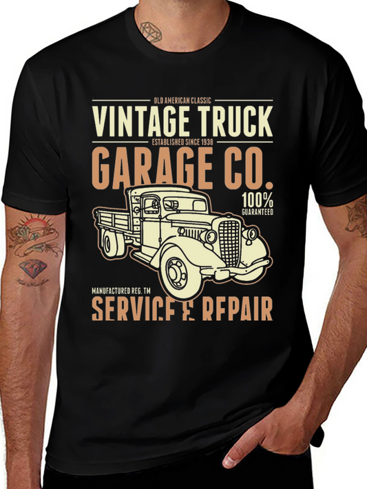 Camiseta Clásica Americana Vintage Truck Garage Co.