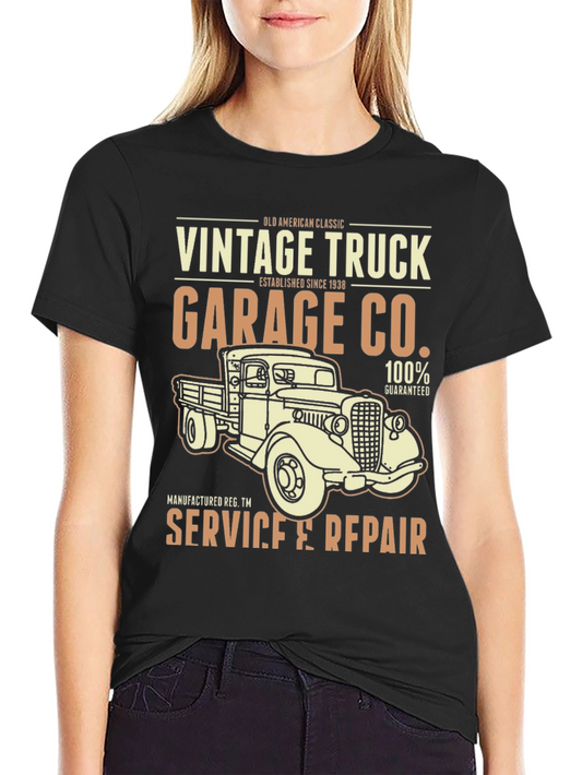 Camiseta Clásica Americana Vintage Truck Garage Co.