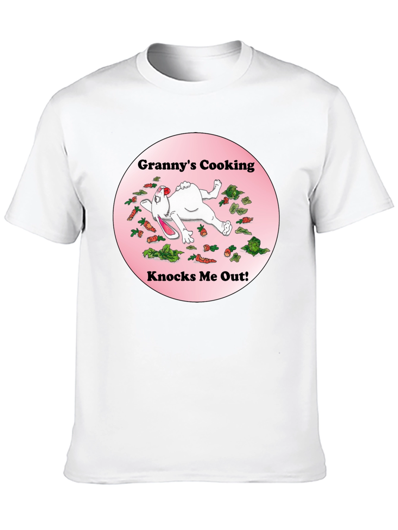 Camiseta Negra: Grannys Cooking Knocks Me Out!