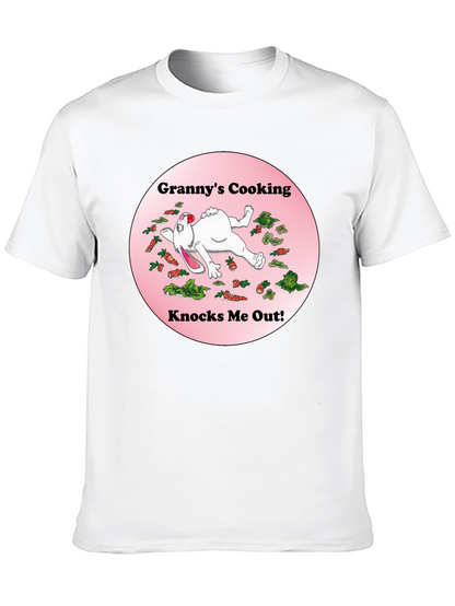 Camiseta Negra: Grannys Cooking Knocks Me Out!