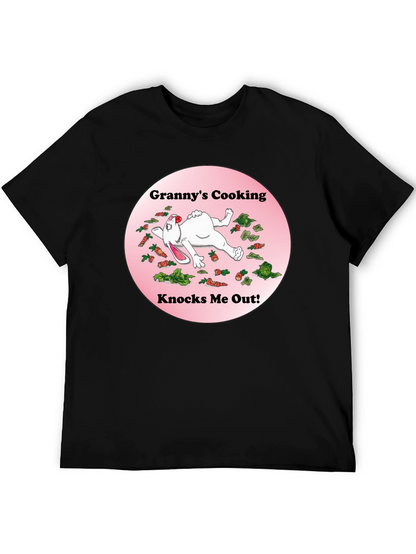 Camiseta Negra: Grannys Cooking Knocks Me Out!