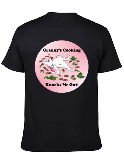 Camiseta Negra: Grannys Cooking Knocks Me Out!