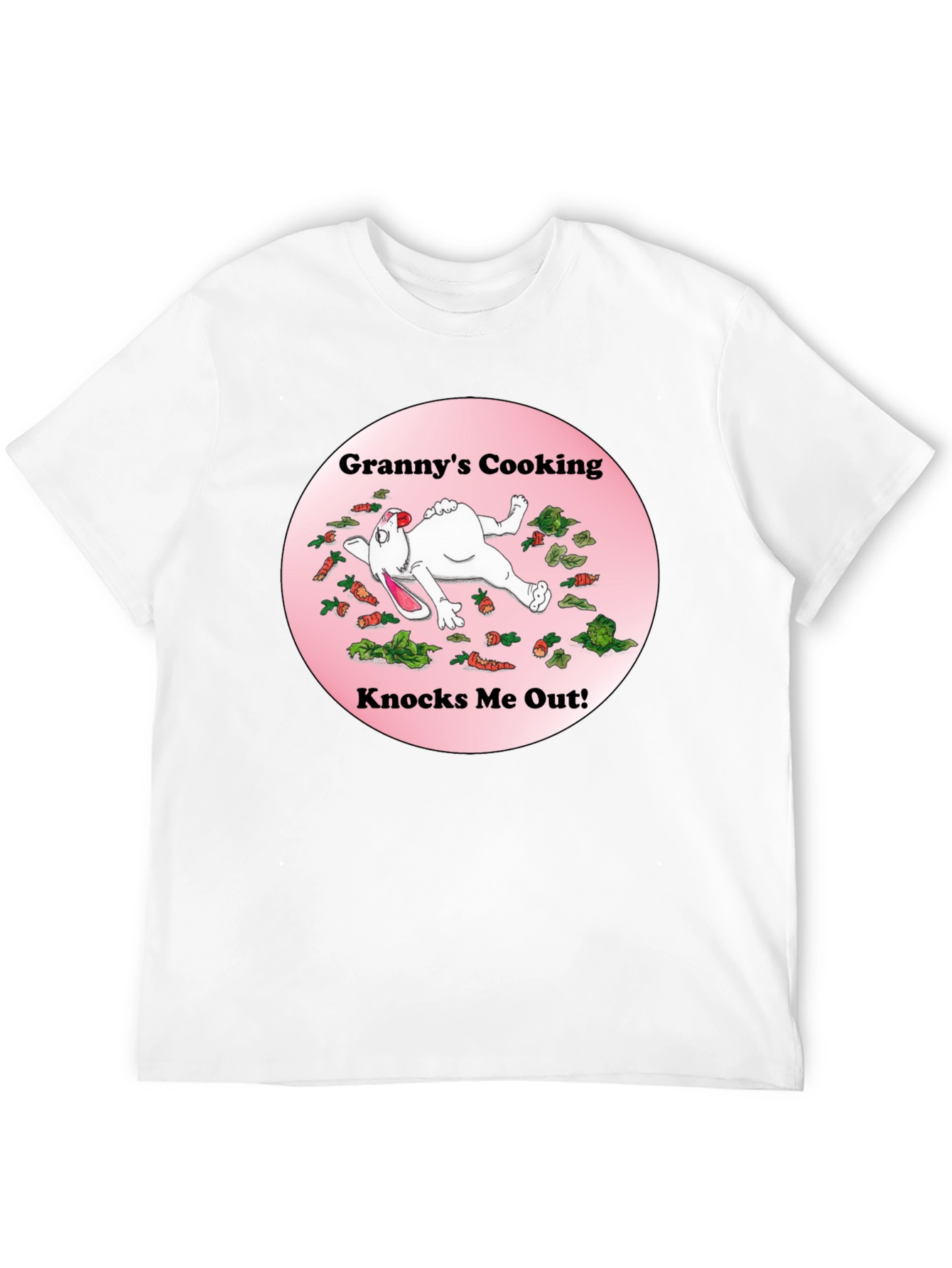 Camiseta Negra: Grannys Cooking Knocks Me Out!