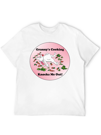 Camiseta Negra: Grannys Cooking Knocks Me Out!