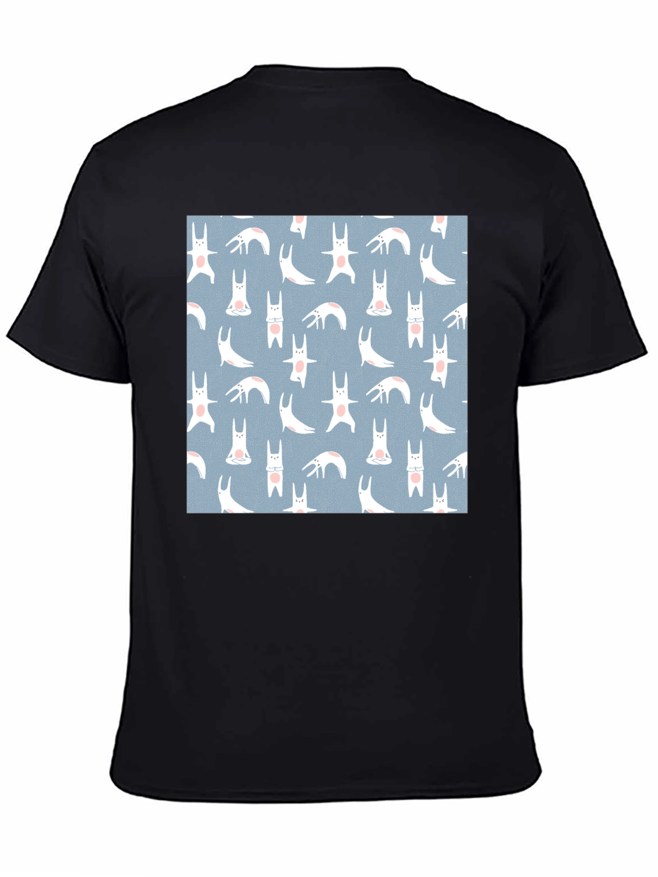 Camiseta Negra con Diseño de Conejos Yoga