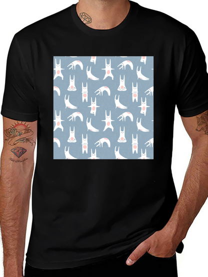 Camiseta Negra con Diseño de Conejos Yoga