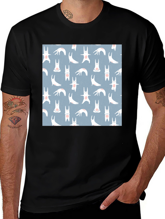 Camiseta Negra con Diseño de Conejos Yoga