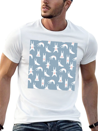Camiseta Negra con Diseño de Conejos Yoga