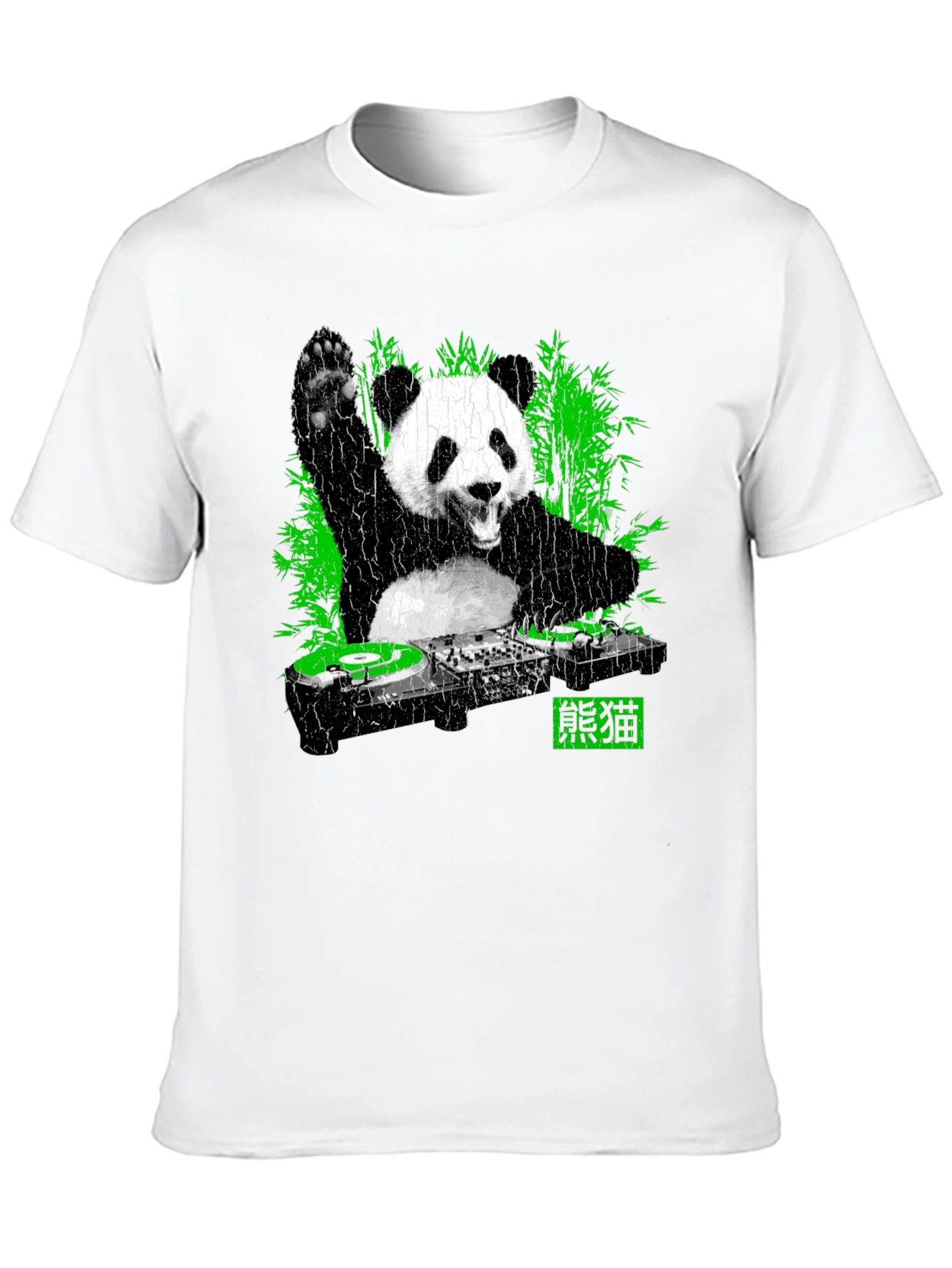 Camiseta Panda DJ Negra para Hombre