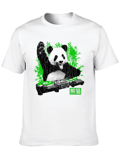 Camiseta Panda DJ Negra para Hombre
