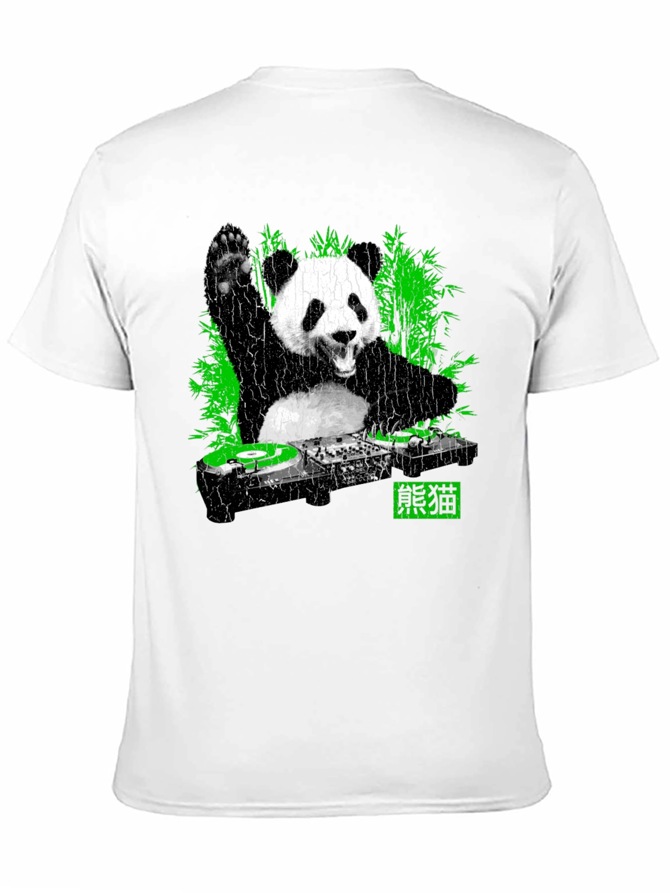 Camiseta Panda DJ Negra para Hombre