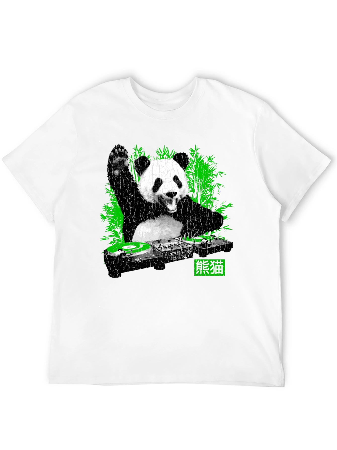 Camiseta Panda DJ Negra para Hombre
