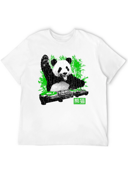 Camiseta Panda DJ Negra para Hombre