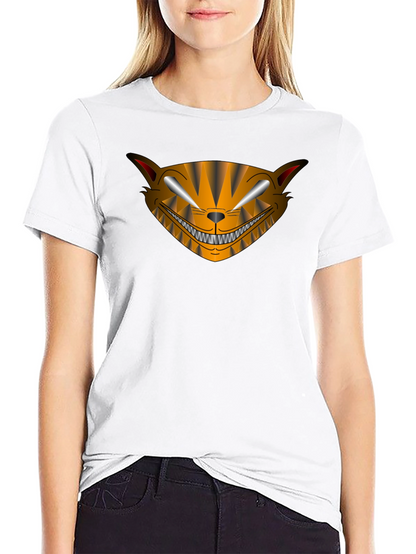 Camiseta Negra Hombre Diseño Gato Sonriente