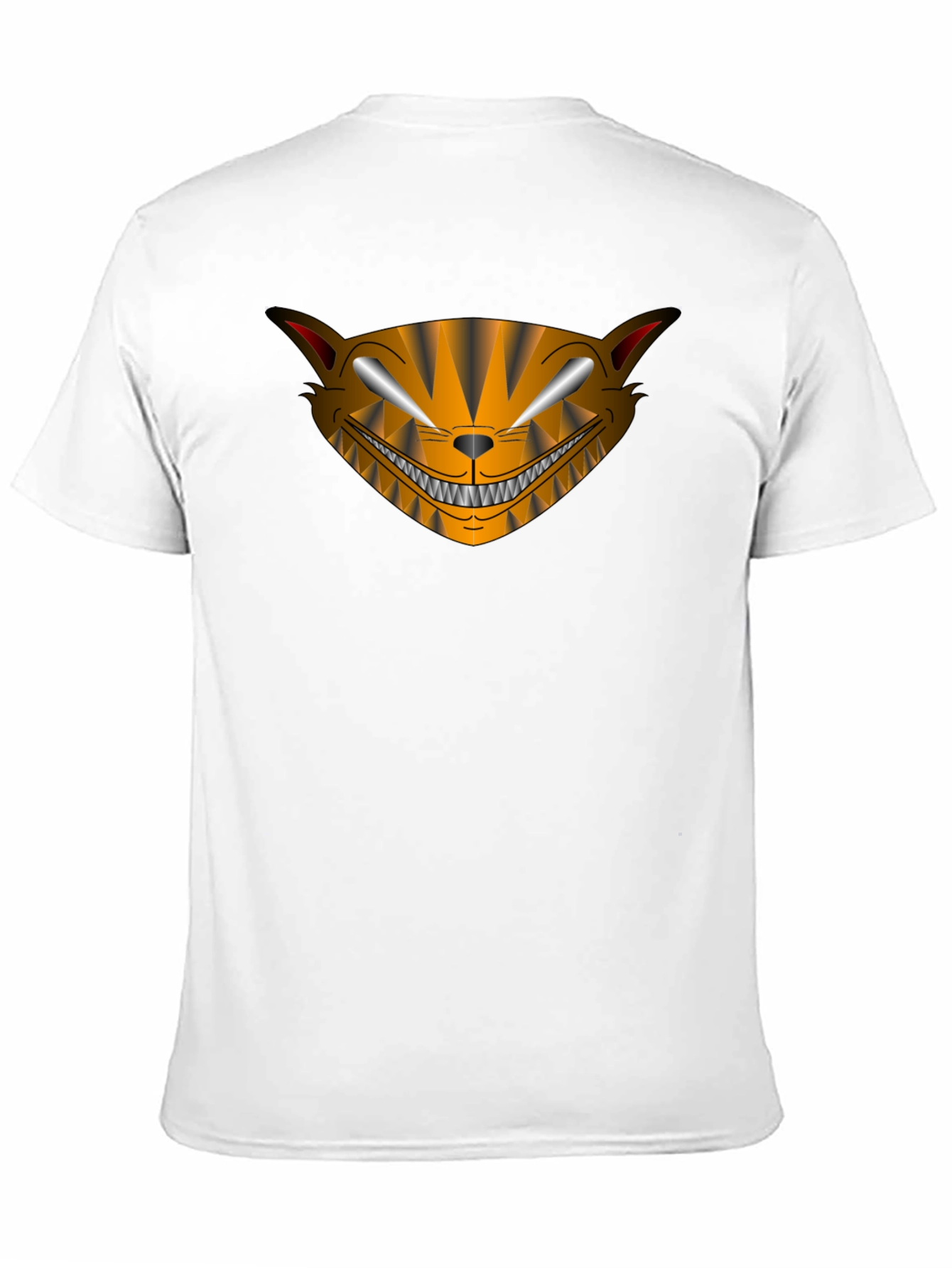 Camiseta Negra Hombre Diseño Gato Sonriente