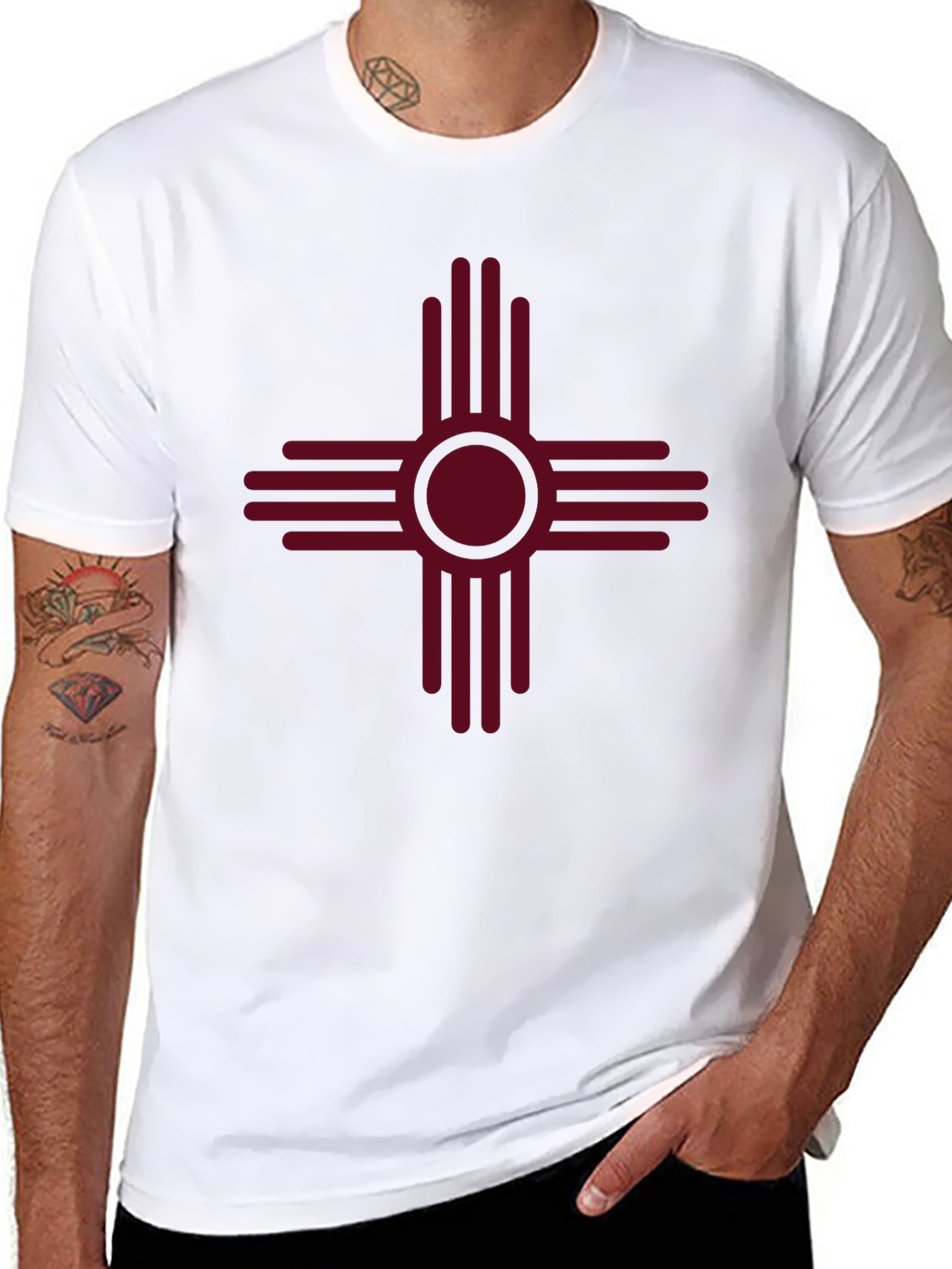 Camiseta Negra con Símbolo Sol de Zia