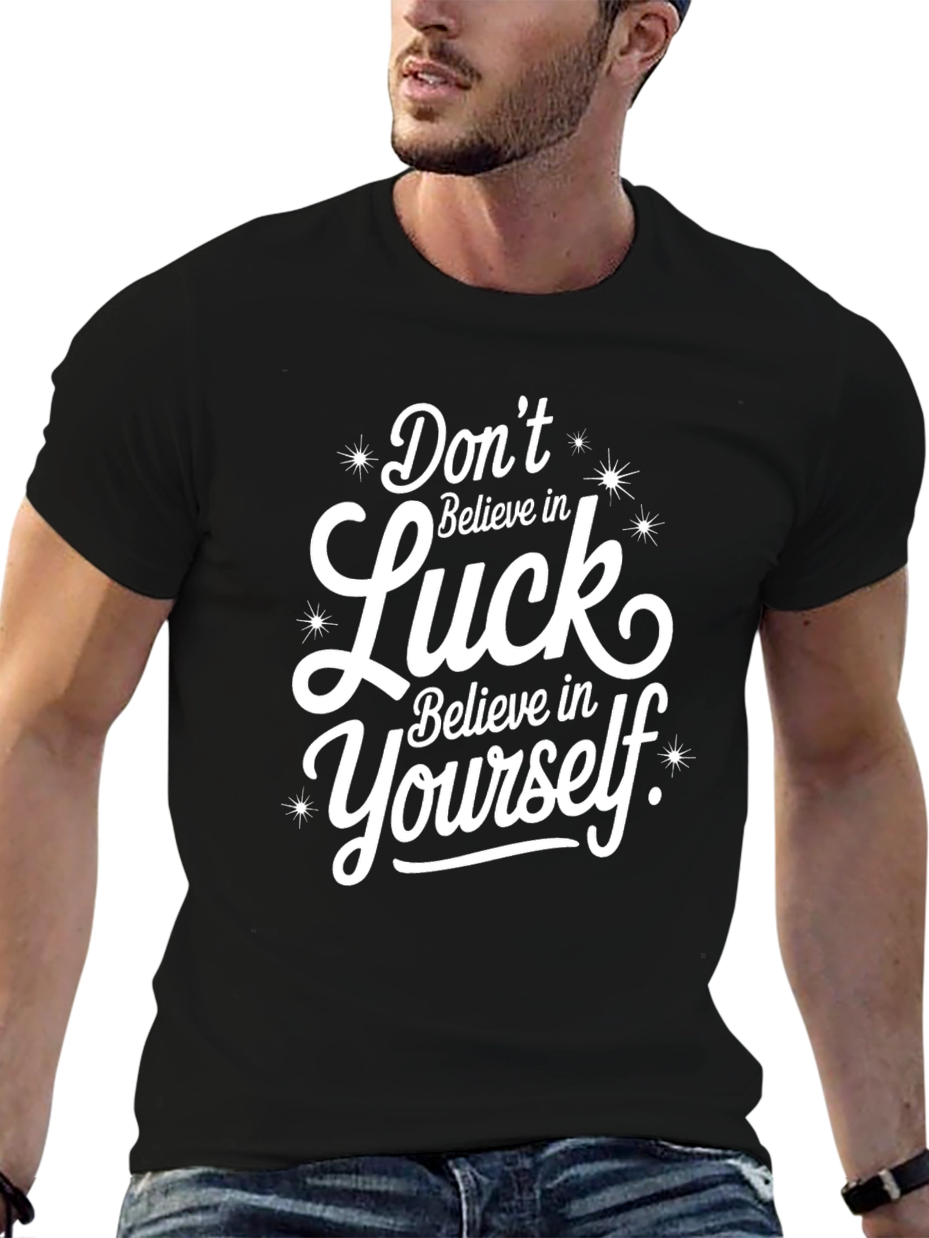 Camiseta Negra: Cree en Ti Mismo