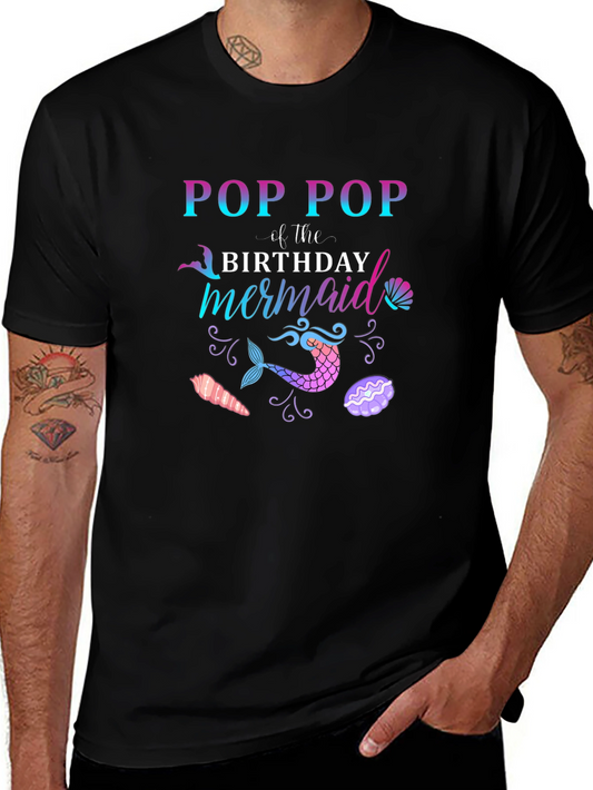 Camiseta Pop Pop of the Birthday Mermaid