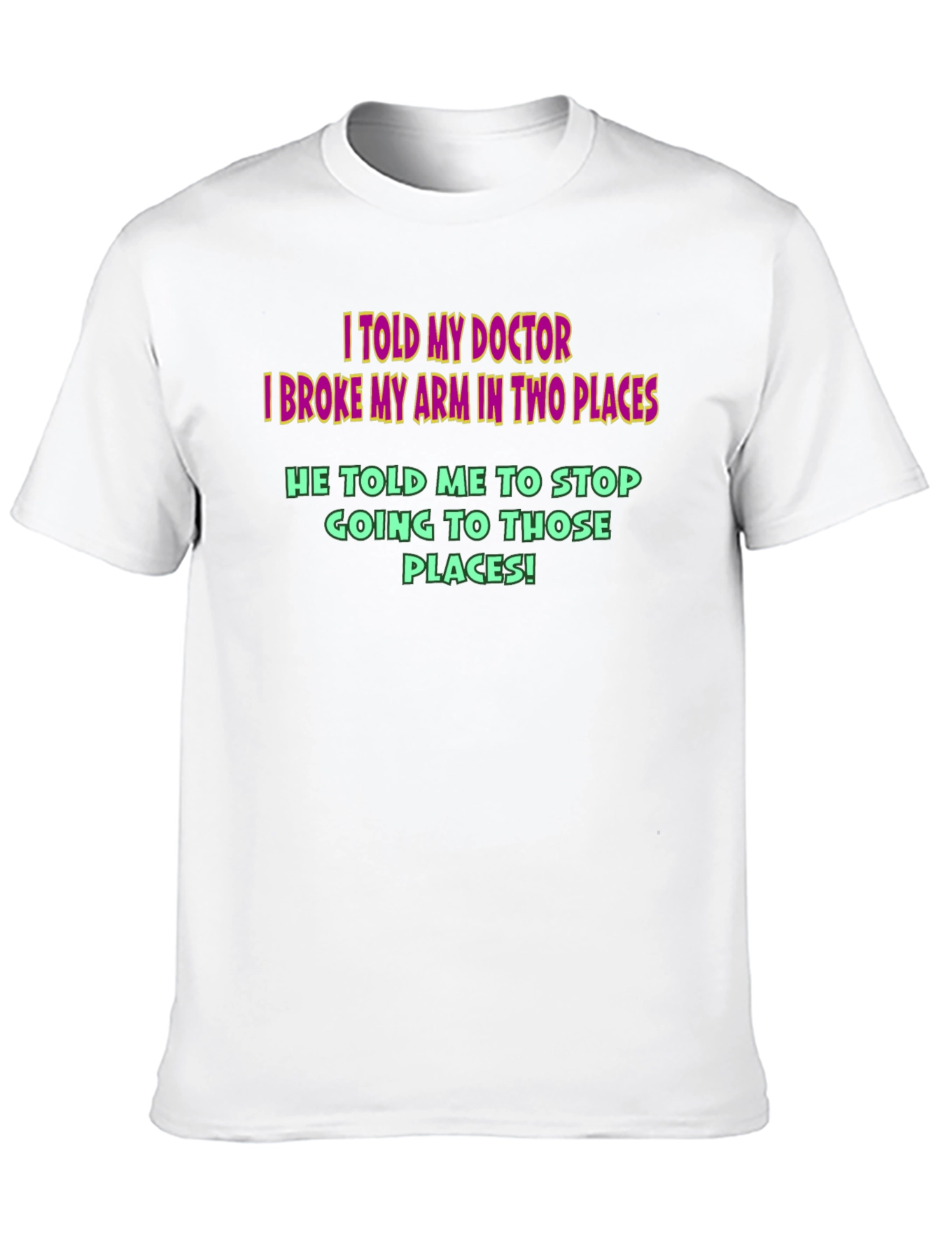 Camiseta Negra Humor Médico - ¡Brazo Roto!