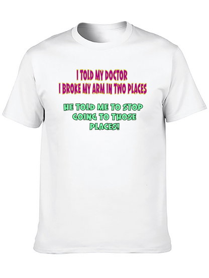 Camiseta Negra Humor Médico - ¡Brazo Roto!