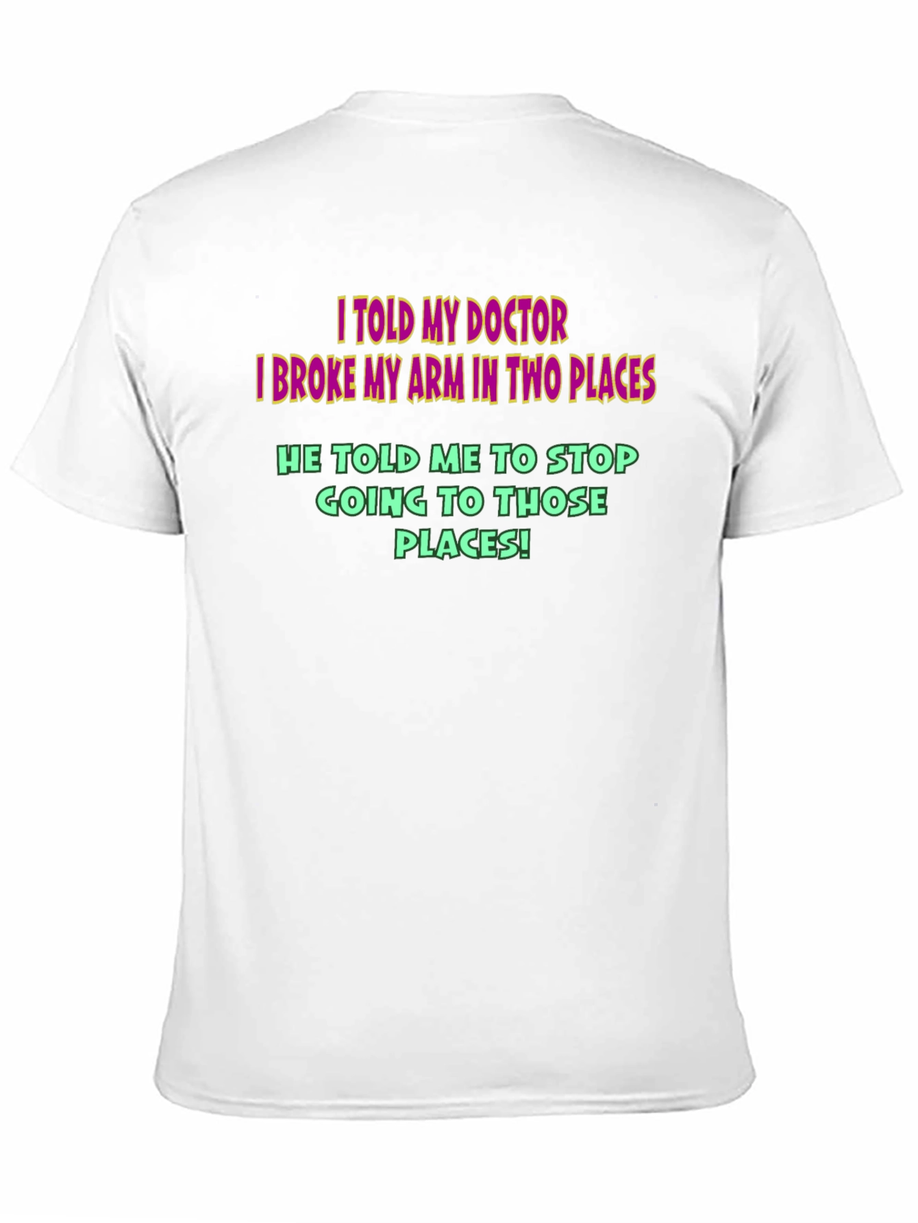 Camiseta Negra Humor Médico - ¡Brazo Roto!