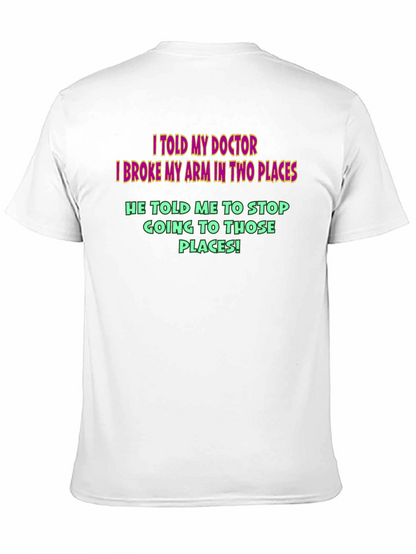 Camiseta Negra Humor Médico - ¡Brazo Roto!