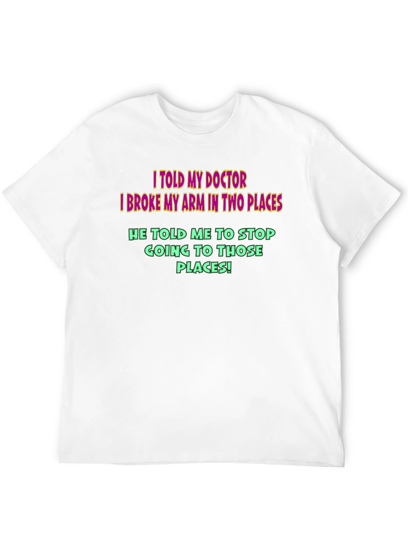 Camiseta Negra Humor Médico - ¡Brazo Roto!