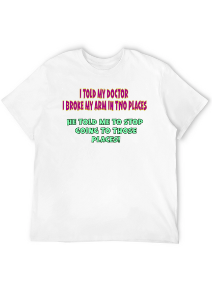 Camiseta Negra Humor Médico - ¡Brazo Roto!