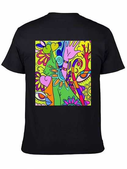 Camiseta Negra con Diseño Psicodélico