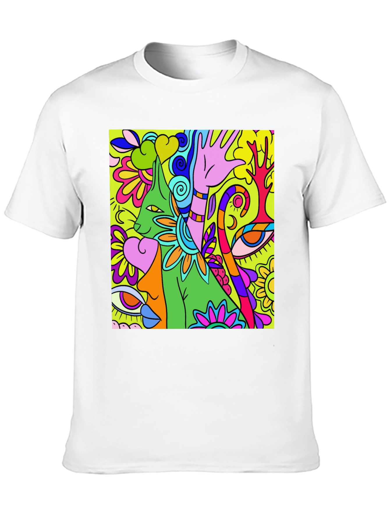 Camiseta Negra con Diseño Psicodélico